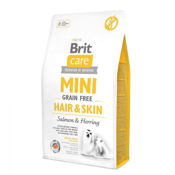 Сухий корм Care Brit Grain Free Mini Hair Skin для собак малих порід для шкіри та шерсті з лососем та оселедцем