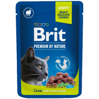 Влажный корм Brit Care Чехия Премиум для стерелизованных кошек с ягненком,