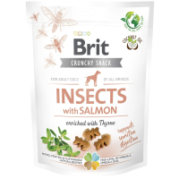 Лакомство Care Brit Crunchy Snack Insects для собак с чувствительным пищеварением с насекомыми, лососем и тимьяном