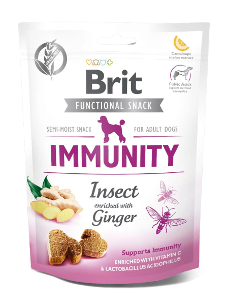 Ласощі Care Brit Functional Snack Immunity для собак для імунітету з комахами та імбиром