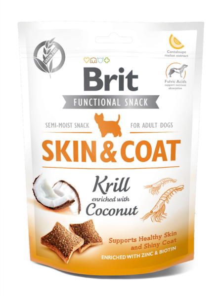 Ласощі Care Brit Functional Snack Skin&Coat для собак для краси шкіри та шерсті з крилем та кокосом