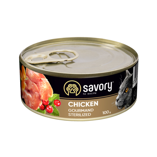 Вологий корм Savory Чехія для стерилізованих котів з куркою