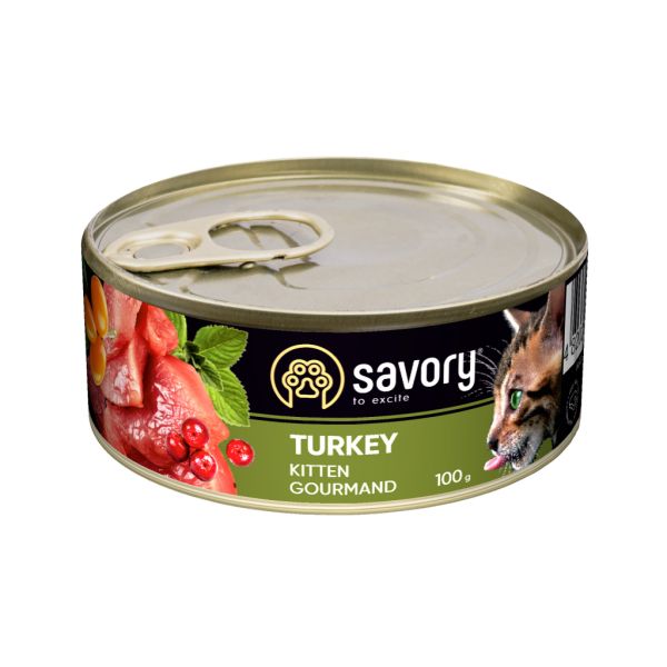 Вологий корм Savory Чехія для кошенят з індичкою