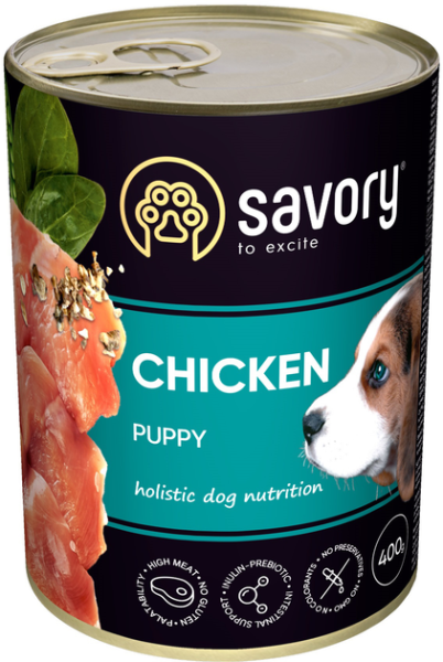 Влажный корм Savory Чехия для щенков всех пород с курицей