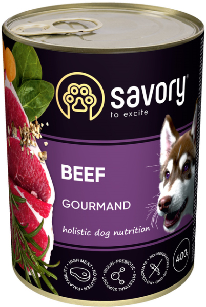 Влажный корм Savory Чехия для взрослых собак всех пород с говядиной
