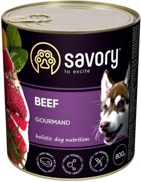 Влажный корм Savory Чехия для взрослых собак всех пород с говядиной