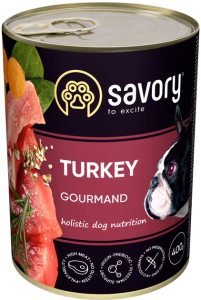 Влажный корм Savory Чехия для взрослых собак всех пород с индейкой