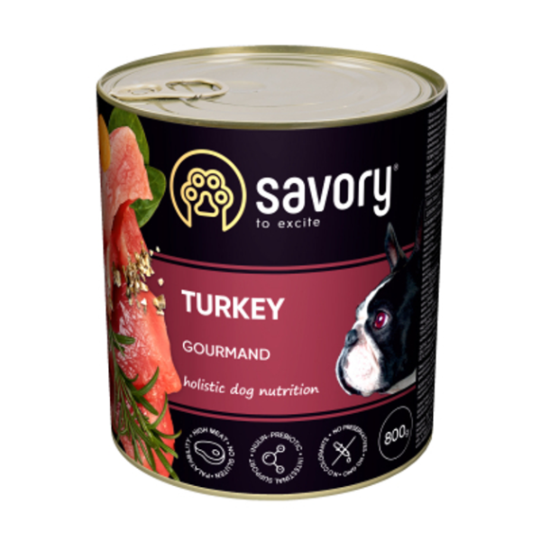 Влажный корм Savory Чехия для взрослых собак всех пород с индейкой