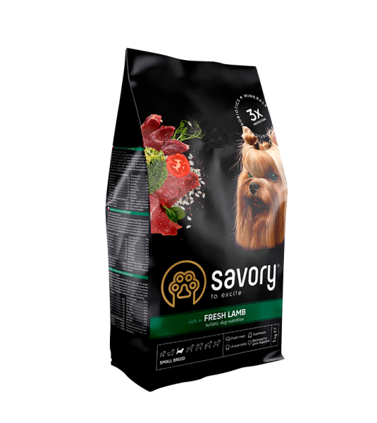Сухий корм Savory Чехія для собак гурманів малих порід зі свіжим ягням