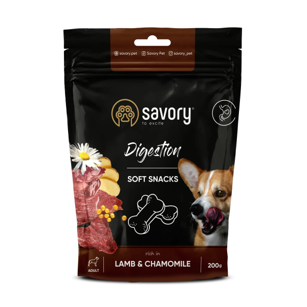 Лакомство Savory Чехия мягкая для улучшения пищеварения собак ягненок и ромашка