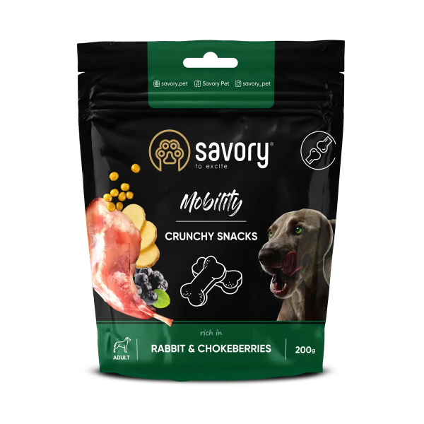 Лакомство Savory Чехия хрустящие для здоровья суставов собак кролика и черноплодная рябина