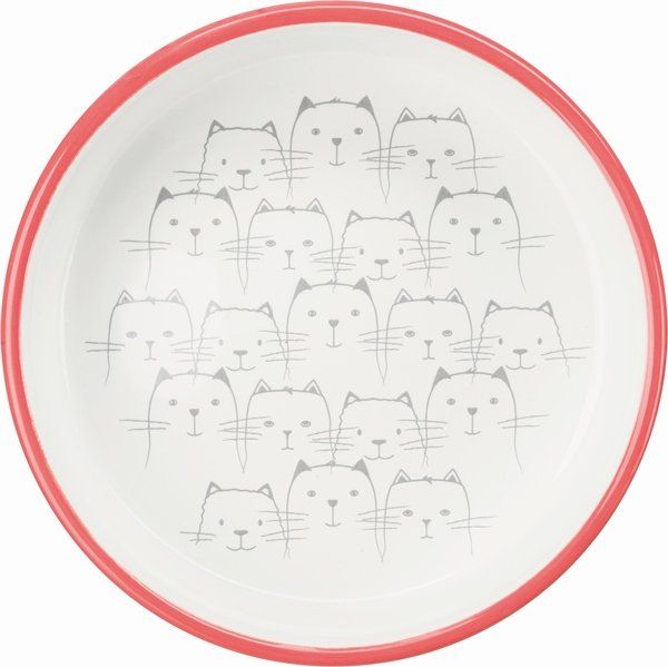 Trixie Германия Миска для кошек коротконосых пород, керамическая, коралловая