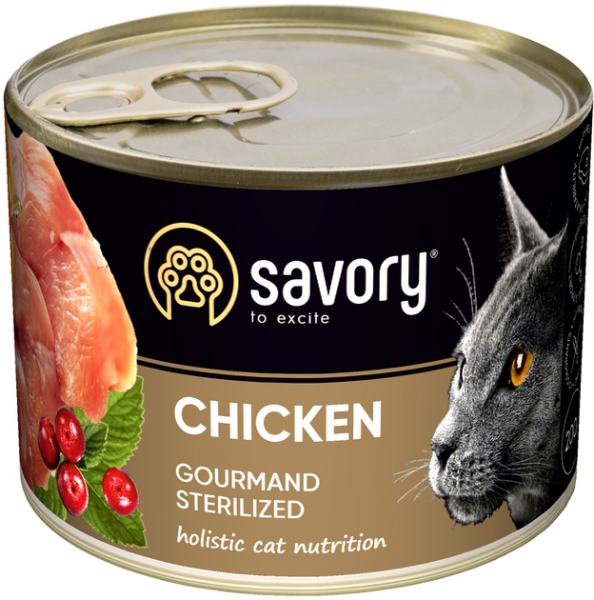 Влажный корм Savory Чехия для стерилизованных кошек с курицей