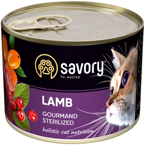 Влажный корм Savory Чехия для стерилизованных кошек с ягненком