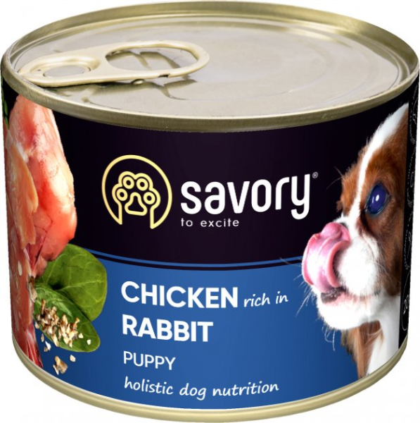 Влажный корм Savory Чехия для щенков всех пород с Курицей и Кроликом