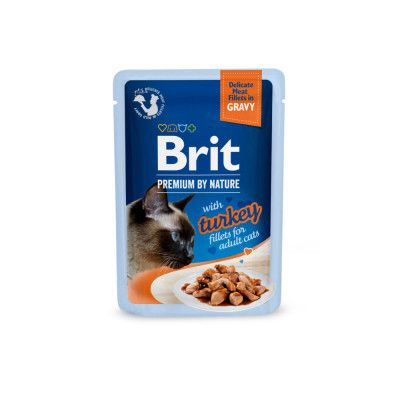 Влажный корм Premium Brit Fillets для кошек из филе индейки в соусе