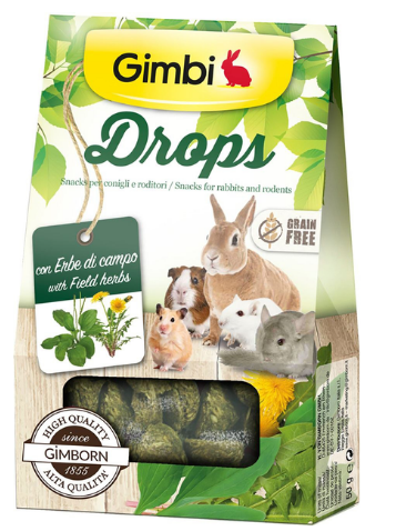 Ласощі GimBi Німеччина Дропси для гризунів з травами