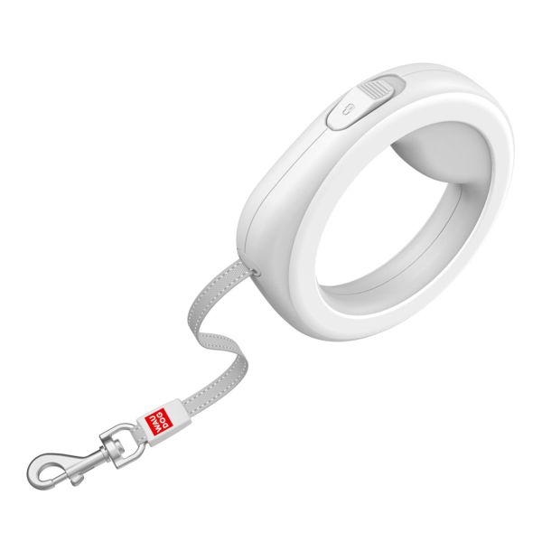 WAUDOG Украина Поводок-рулетка для собак R-leash, круглая, светоотражающая лента, белый