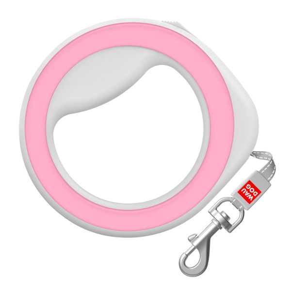 WAUDOG Україна Повідець-рулетка для собак R-leash, кругла, світловідбиваюча стрічка, рожевий