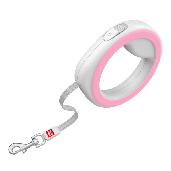 WAUDOG Украина Поводок-рулетка для собак R-leash, круглая, светоотражающая лента, розовый