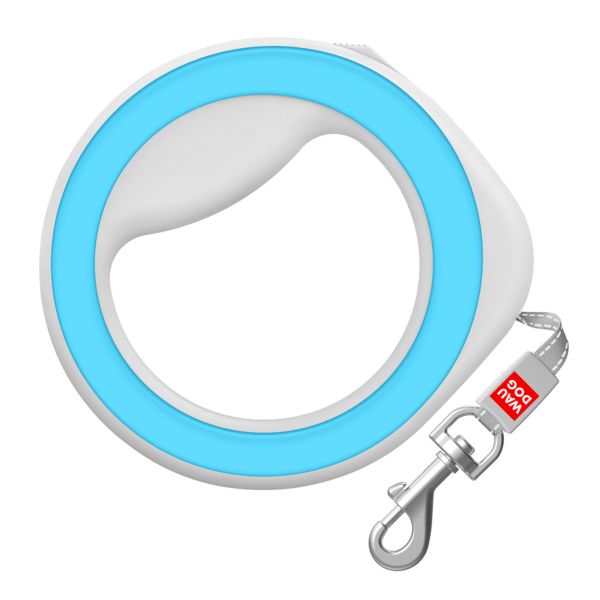 WAUDOG Україна Повідець-рулетка для собак R-leash, кругла, світловідбиваюча стрічка, блакитний
