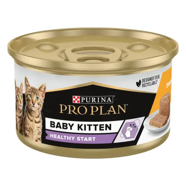 Вологий корм Pro Plan Purina Франція BabyKitten Healthy Start паштет для кошенят від 6 до 12 тижнів з куркою
