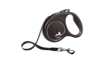 Flexi Германия Поводок-рулетка Black Design, лента, серебряный
