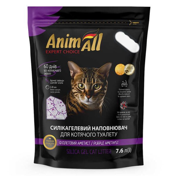 Наповнювач для лотків Силікагелевий AnimAll Китай "Фіолетовий Аметист"