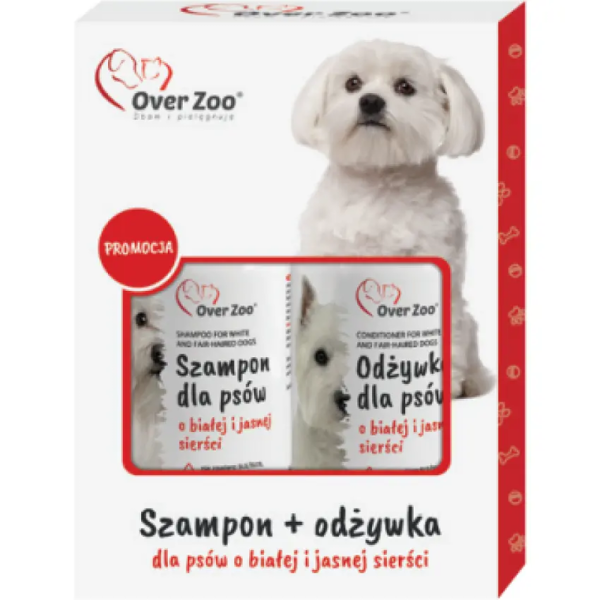 Over Zoo Польща набір шампунь + кондиціонер для собак з білою та світлою шерстю