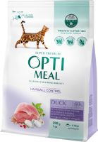 Сухой корм Optimeal Украина Cat Adult Hairball Control для взрослых кошек для вывода шерсти с уткой