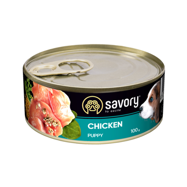 Влажный корм Savory Чехия для щенков всех пород с курицей