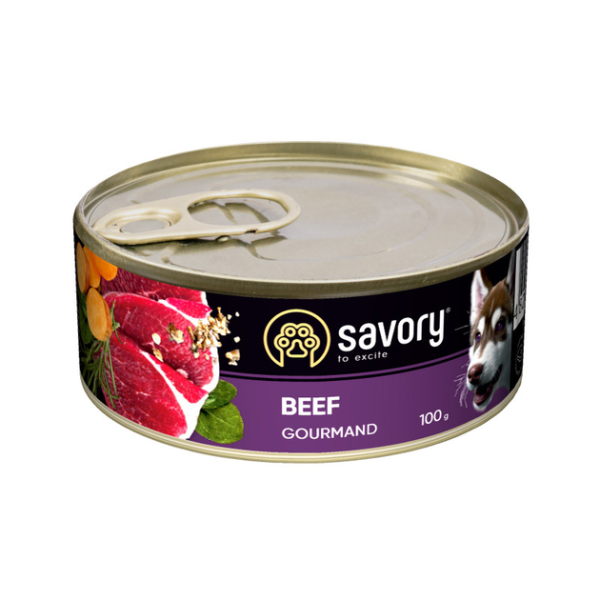 Вологий корм Savory Чехія для дорослих собак усіх порід з яловичиною