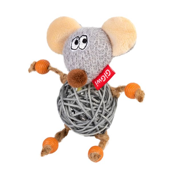 GiGwi Китай Іграшка для котів Мишка з дзвіночком Catch&scratch, текстиль
