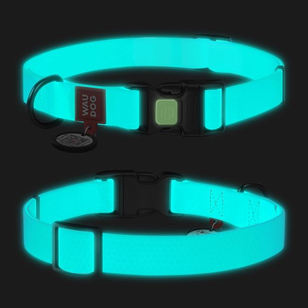 WAUDOG Украина Ошейник для собак водостойкий Waterproof c QR паспортом, светонакопительный, пластиковая пряжка-фастекс