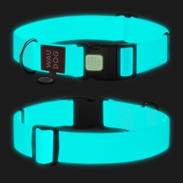 WAUDOG Украина Ошейник для собак водостойкий Waterproof с QR паспортом, светонакопительный, пластиковый фастекс