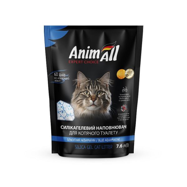 Наполнитель для лотков Силикагелевый AnimAll Китай "Голубой аквамарин"