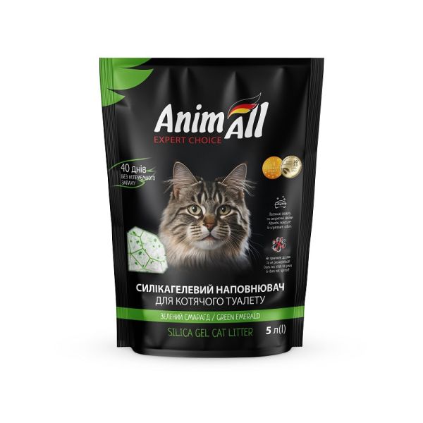 Наполнитель для лотков Силикагелевый AnimAll Китай "Зеленый изумруд" (0,5л в подарок)