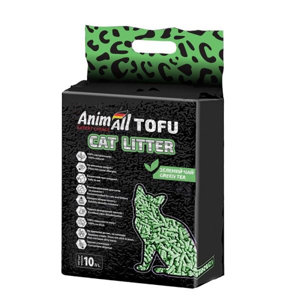 Наповнювач для лотків Тофу AnimAll Китай зелений чай 4,66кг