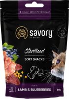 Лакомство Savory Чехия мягкая для стерелизованных кошек ягненка и черника
