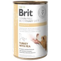 Влажный корм VetDiets Brit Grain Free Hepatic для собак для поддержания функций печени при печеночной недостаточности с индейкой и горохом