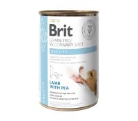 Влажный корм VetDiets Brit Grain Free Obesity для собак при ожирении и избыточном весе с ягненком и зеленым горошком