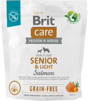 Сухой корм Care Brit Grain Free Senior and Light для пожилых собак с лососем
