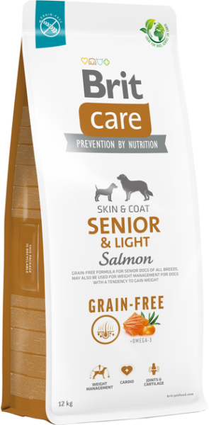 Сухой корм Care Brit Grain Free Senior and Light для пожилых собак с лососем