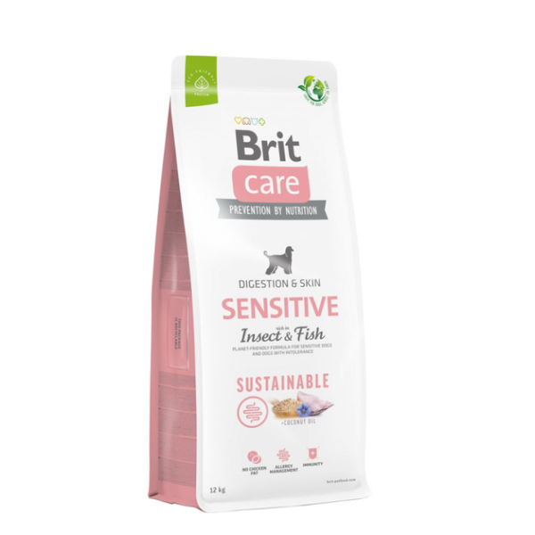Сухой корм Care Brit Sustainable Sensitive для собак с чувствительным пищеварением с рыбой и насекомыми