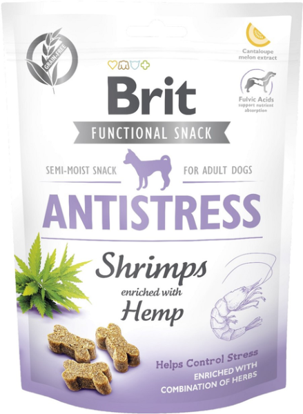 Лакомство Care Brit Functional Snack Antistress Shrimps для собак полувлажные с успокаивающим эффектом со вкусом креветки