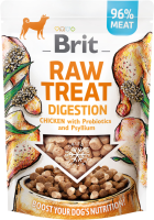 Лакомство Care Brit Raw Treat Digestion Freeze-dried для взрослых собак с пробиотиками и псилиумом для улучшения пищеварения со вкусом курицы