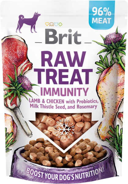 Лакомство Care Brit Raw Treat Immunity Freeze-dried для взрослых собак с эффектом укрепления иммунитета со вкусом ягненка и курицы