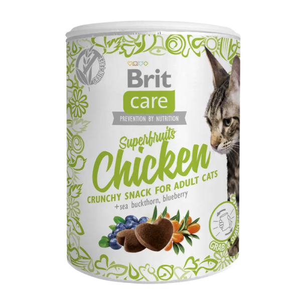 Ласощі Care Brit Superfruits Snack для дорослих котів з куркою, обліпихою та чорницею
