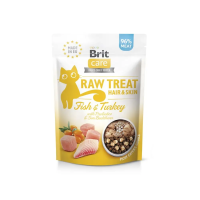 Лакомство Care Brit Raw Treat для кошек для шерсти с рыбой и индейкой