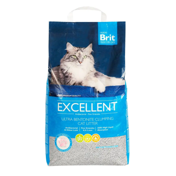 Наповнювач для лотків Бентонітовий Brit Чехія Excellent Ultra Bentonite для котячого туалету